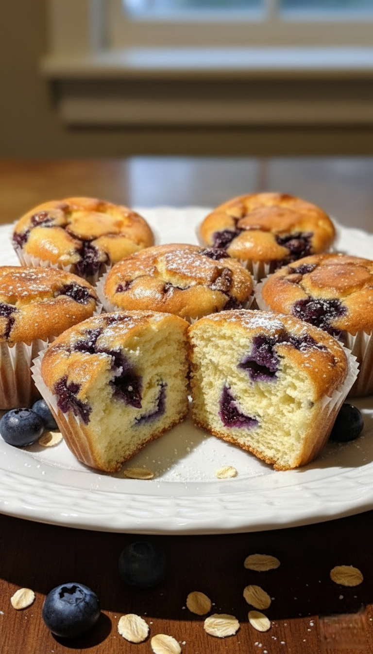 blueberry cottage cheesecake muffins