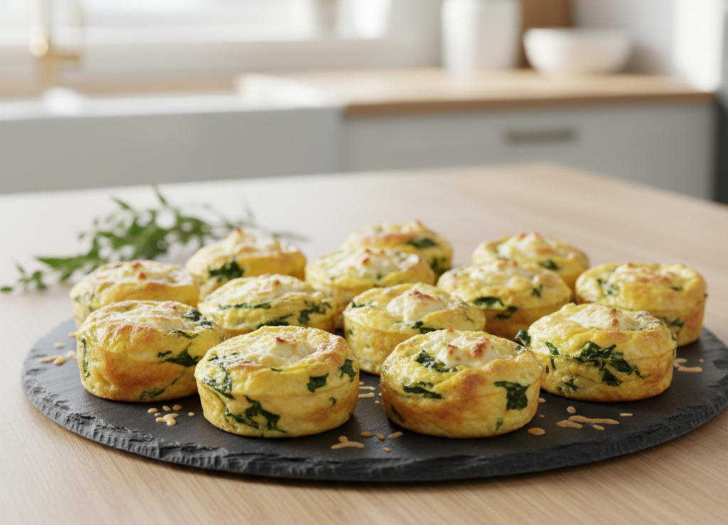 feta and spinach cottage cheese bites