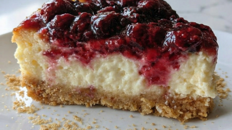 High-protein strawberry cheesecake breakfast bake for mindful eating habits