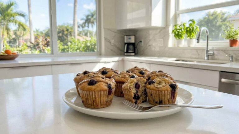Easy High Protein Blueberry Banana Muffins